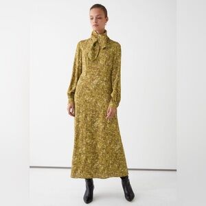*NEVER WORN* & Other Stories Animal Print Scarf Tie Midi Dress